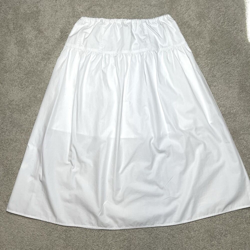 NWT Banana Republic White Midi Skirt Womens Small Cottagecore Boho Prairie Lined - Picture 6 of 10